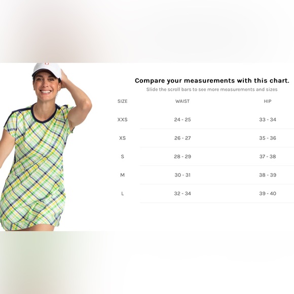 Golf *FINAL DROP* Tennis Shortsleeved Dress with shorts - Picnic Plaid NWT - Picture 12 of 12